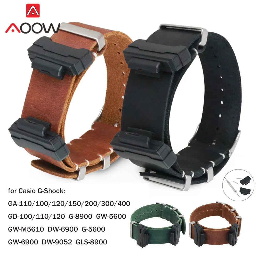 Kulit Asli Nato Watchband Untuk Casio G Shock Ga 100 Ga 110 Ga 120 Gd 110 Dw 5600 Pria Gelang Tali Band Dengan Adaptor Alat Watchbands Aliexpress