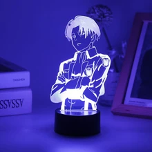 

Anime Figure LED Night Light Kids Attack On Titan Sunset Lamp Captain Levi Ackerman For Room Decor Child Adult Gift Banana Fish