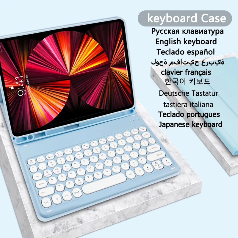 

Cover for Samsung Galaxy Tab A7 10.4 Keyboard Case for Galaxy Tab A7 10.4 SM-T500 T505 Russian Spanish Korean Keyboard Funda