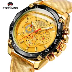 Forsining мужские часы Топ люксовый бренд автоматические механические часы мужские кожаные бизнес водонепроницаемые спортивные часы Relogio Masculino