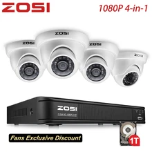 ZOSI 4CH 1080P 4-в-1 CVI AHD TVI CVBS DVR Регистраторы HDMI с 1080P наружного видеонаблюдения купольная Камера Системы 1 ТБ HDD
