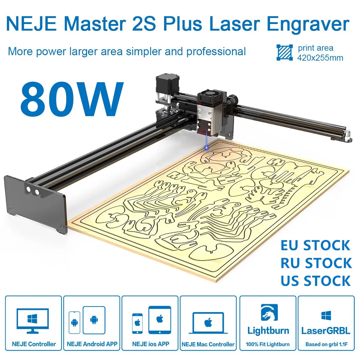 NEJE Master 2S Plus 30 Вт N40630 ЧПУ лазерный гравер резак гравировальный станок фрезерный