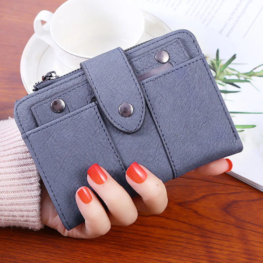 

Women's Wallet Short Small Fresh Student Wallet Multi-Card Passport Passport Holder Case Card ID Holders Carteira Feminina