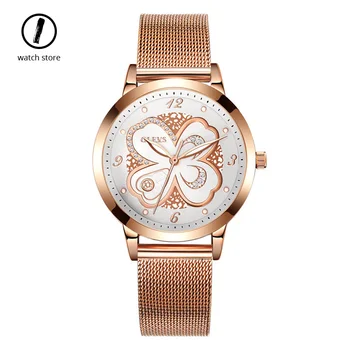 

2019 New Rhinestone Ladies Watch Elegant Four-leaf Clover Design Luxury Brand Casual Dress Wrist Watches Student Reloj De Mujer