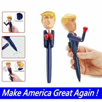 

Creative Donald Talking Pen Miniatures Different Sayings Trump's Real Voice Just Click You're Fired Funny Toy Pen New Figurines