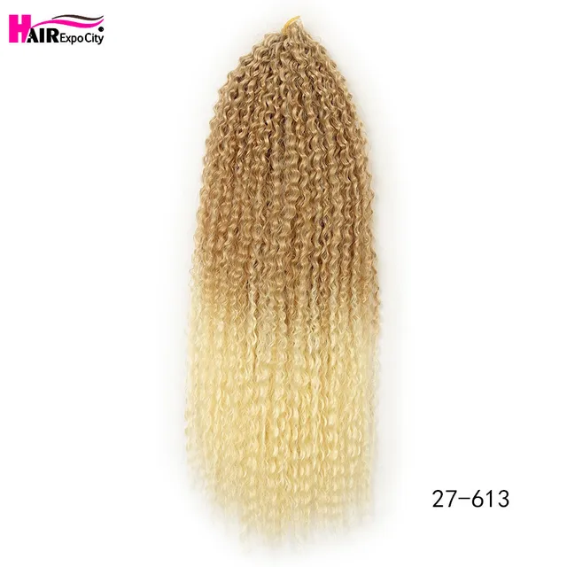 20-28 Inch Afro Kinky Curly Crochet Braids Hair Ombre Braiding Hair Extensions Marly Hair For Women Brown 613 Hair Expo City 27/613