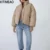 ZA Women 2020 Fashion Негабаритные Толстые Теплые Парки Пальто Винтажные Карманы с длинным Рукавом Шнурок Женская Верхняя Одежда Шикарные топы