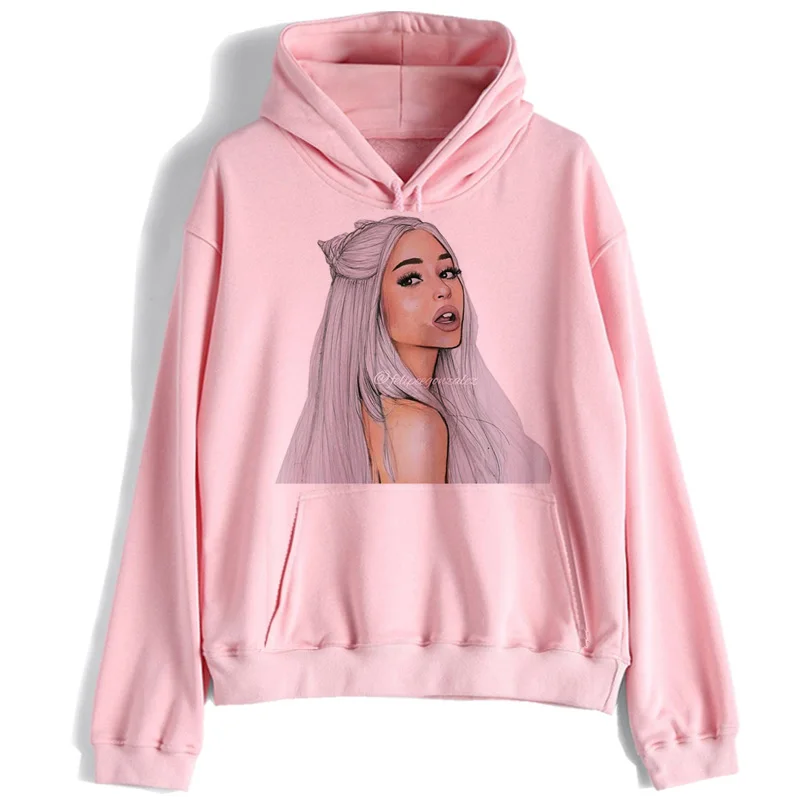 Женская толстовка ariana grande, толстовка с капюшоном и принтом, пуловер, женские толстовки Harajuku kawaii, уличная одежда
