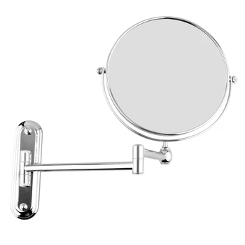 

Silver Extending 8 inches cosmetic wall mounted make up mirror shaving bathroom mirror 3x nification