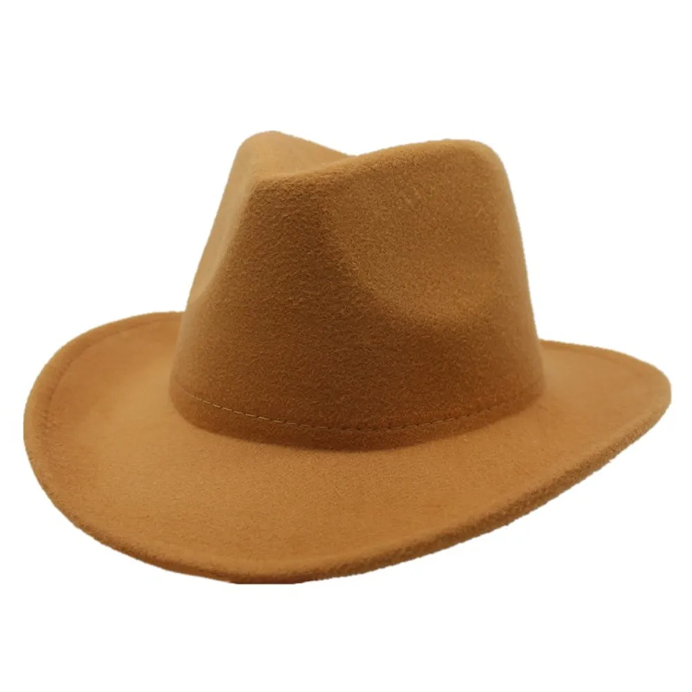 Модная Мужская и Женская ковбойская шляпа в стиле ретро, свернутая шляпа, широкая шляпа, зимняя Выходная шляпа, размер 56-58 см - Цвет: Khaki