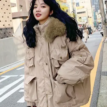 

Winter Jacket Women 2021 Fashion Women's Park Zipper Thicken Warm Outwear Female Jacket Casual Plus Size Overcoat Parkas Q335