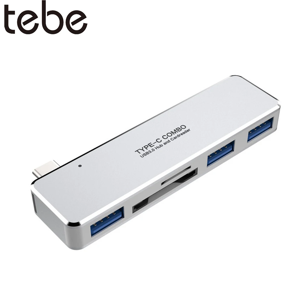 ОВБР USB 3,1 Тип-C док-станция USB 3,0 TF/SD устройство для чтения карт 5-в-1 мульти-Функция конвертер для MacBook и Thunderbolt 3 серии записные книжки