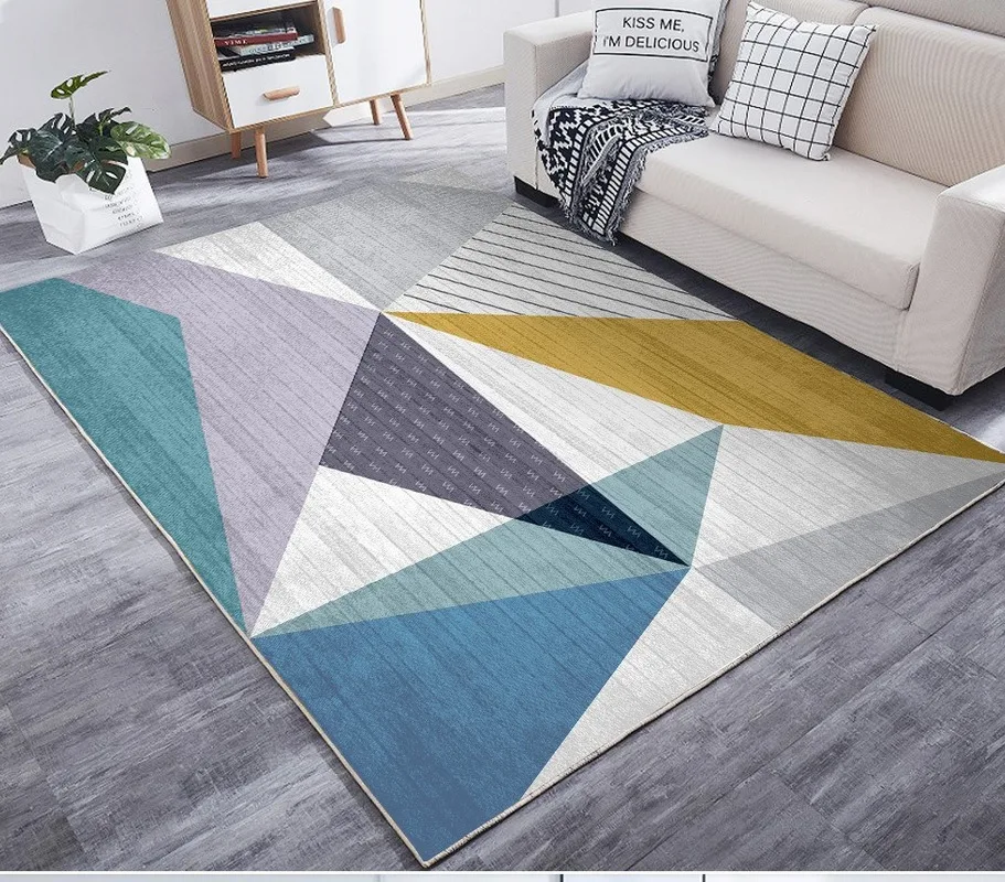 

Large Area Rug Modern Simple Geometric Pattern Carpet Bedroom Sofa Living Room Children's Room Mat