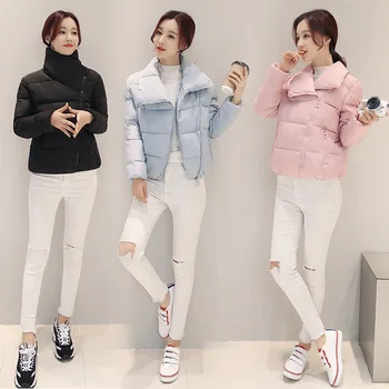 

Ladies Padded Coats Winter Jacket Plus Size Women Thicken Warm Short Coat Turtle Neck Zipper New Fashion Cotton Jackets