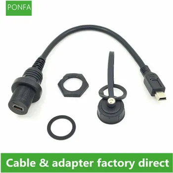 

Mini USB 2.0 IP67 Waterproof Cable Mini USB2.0 Male to Female IP 67 Water Proof Panel Mount Connector Extension cord 0.2m/1m