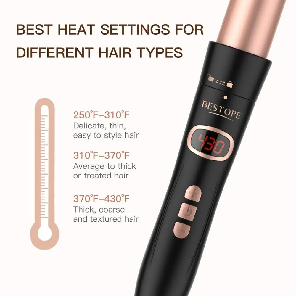  Curling Hair Iron 6 In 1 Tool Set Digital Display Adjustable Temperature Ceramic Conical Spiral Sev