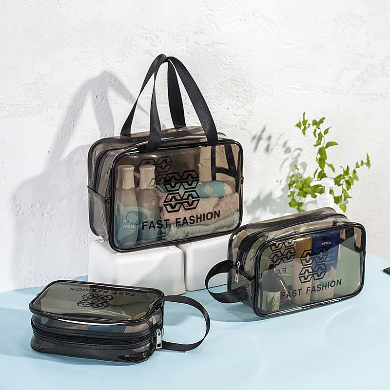 

Thickening PVC Cosmetics Bags Soomth ZIpper Makeup Tools Storage Bags Waterproof Transparent Travel Handbag Portable Storage Bag