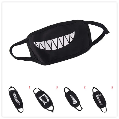 1Pc Cartoon Kpop Mouth Face Mask Women Men Protective Mask Black Cotton Dustproof Muffle Cute Unisex Face Mouth Masks