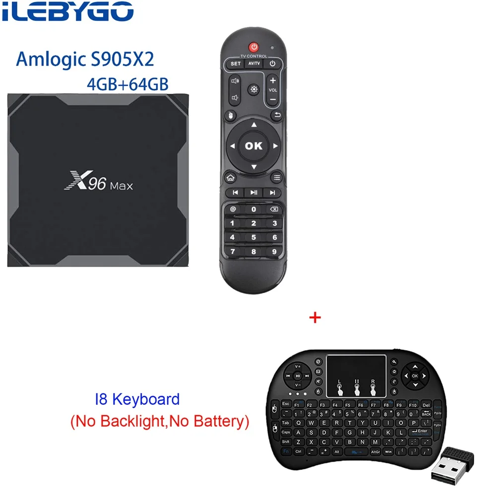 ILebygo X96 Max Android 8,1 умные телевизоры BOX Amlogic S905X2 4 ядра Гб 64 Декодер каналов кабельного телевидения 2,4 г и 5,8 Wi Fi BT 1000 м к media player - Цвет: 4GB 64GB I8N