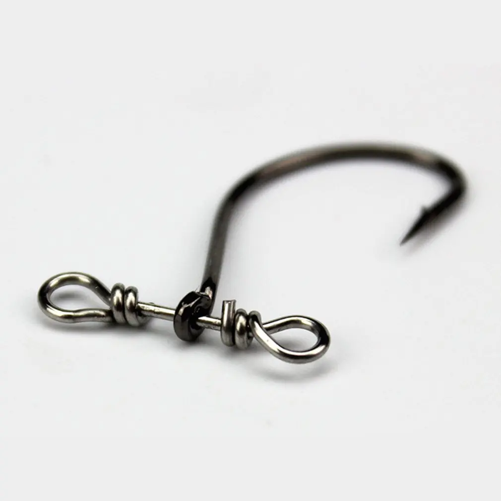 10/20 PCS Double Hole Down Shot Rig Hook For Fishing Lure Black Nickel Crank Single Fish Lure Hooks Fish Accessory