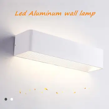 

LED Wall Lights Black White Modern Living Room Bedside Bathroom Aisle TV Wall Rectangular Aluminum Wall Lamps Mirror Front Lamp