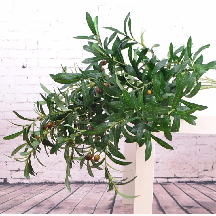 Напрямую от производителя продажа модели одного стволовых оливковых листьев Шелковый ремень плод оливы ветка искусственное