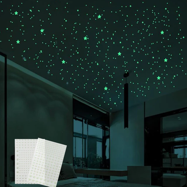 Pegatinas fluorescentes de estrellas luminosas 3D para decoración del  hogar, adhesivos de pared con burbujas, para habitación de niños y techo,  que brillan en la oscuridad, 211 piezas - AliExpress