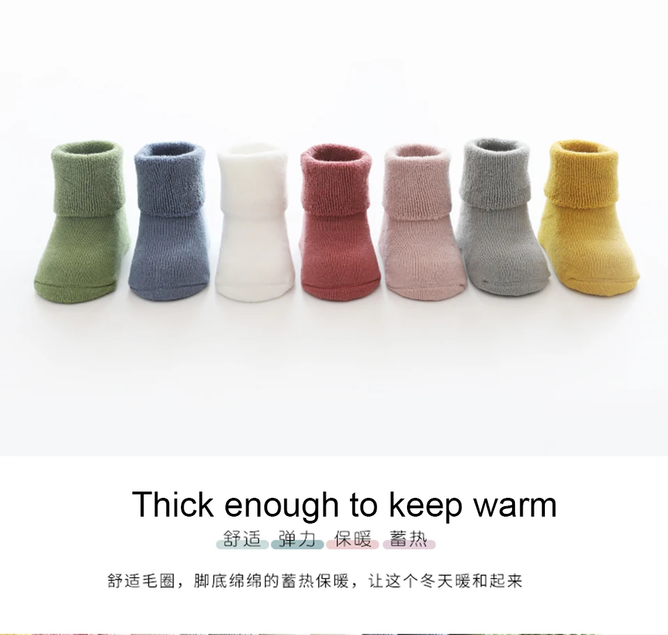 Baby winter anti slip long Socks Newborn infant boy girl Cotton Cute Terry Thicken warm Sock toddler children Clothing Accessory