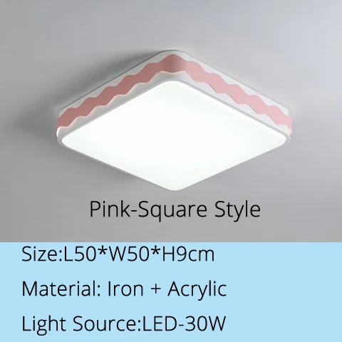 Pink- Square Дизайн современный светодиодный потолочный светильник в помещении креативный Ресторан высокой яркости светодиодный светильник для спальни кухни гостиной - Цвет корпуса: Pink- Square
