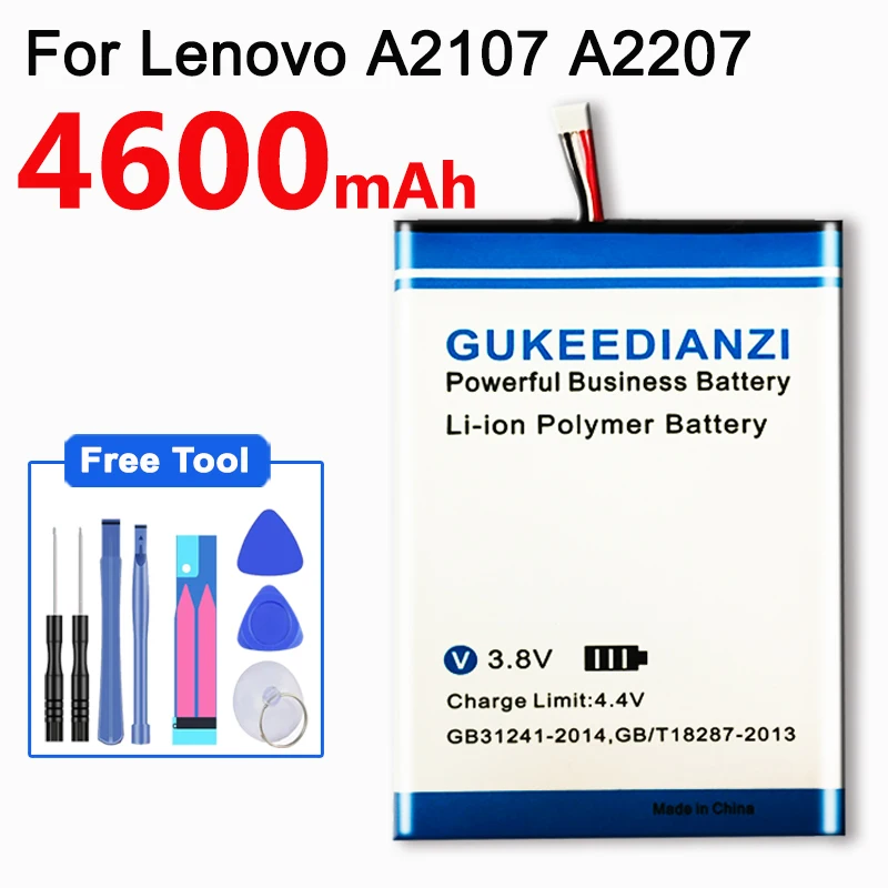 Сменный аккумулятор GUKEEDIANZI 4600 мАч BL195 / L12T1P31 для Lenovo A2107 A2207 IdeaTab A2 мобильный телефон