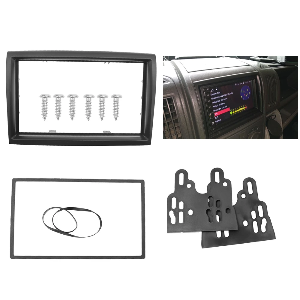 Radio Fascia 2 Din para coche, marco doble Din, DVD, Audio, Kit de embellecedor, para Peugeot Citroen Fiat Ducato 2006|Cubierta flexible de parachoques| - AliExpress