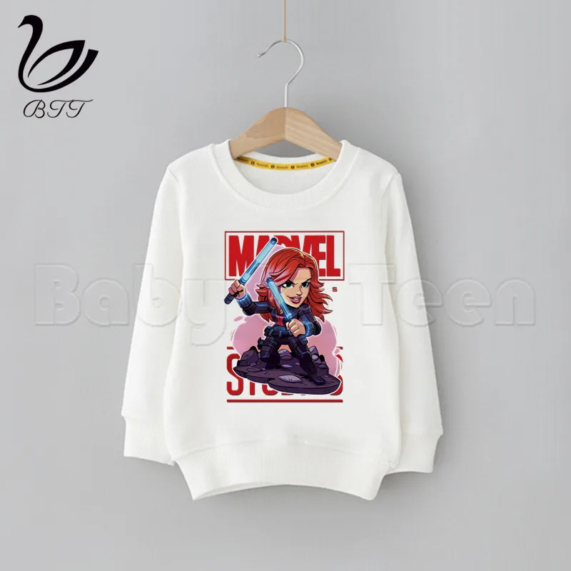 Marvel Avengers Iron Man Captain America Spiderman Print Kids Clothes Baby Cartoon Children Hoodie Sweatshirts Boys Children - Цвет: F