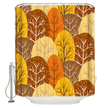 

DEARHOUSE Shower Curtain Autumn Woods Yellow Shower Curtain Bathroom Curtain Home Decoration