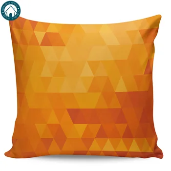 

Triangle Geometry Yellow Orange Style Design Pattern Pillow Covers Cases Cover Cushion Pillowcase Square Print