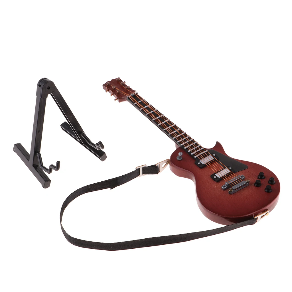 Dollhouse Electric Guitar
 - Magideal 1 6 Wooden Guitar Model Bjd Doll Dollhouse Decoration Accessory 5