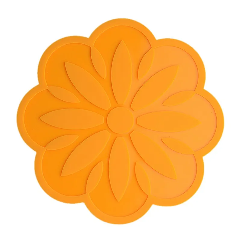 Orange В форме цветка, настольная чашка, коврик, Ретро стиль, силиконовая подставка для напитков, чашка для кофе, чашка для напитков, столовые приборы, гаджеты, кухонный Декор - Цвет: Orange
