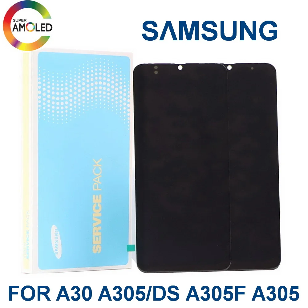Супер AMOLED 6,4 ''ЖК-дисплей для SAMSUNG Galaxy A30 A305/DS A305F A305FD A305A ЖК-дисплей кодирующий преобразователь сенсорного экрана в сборе