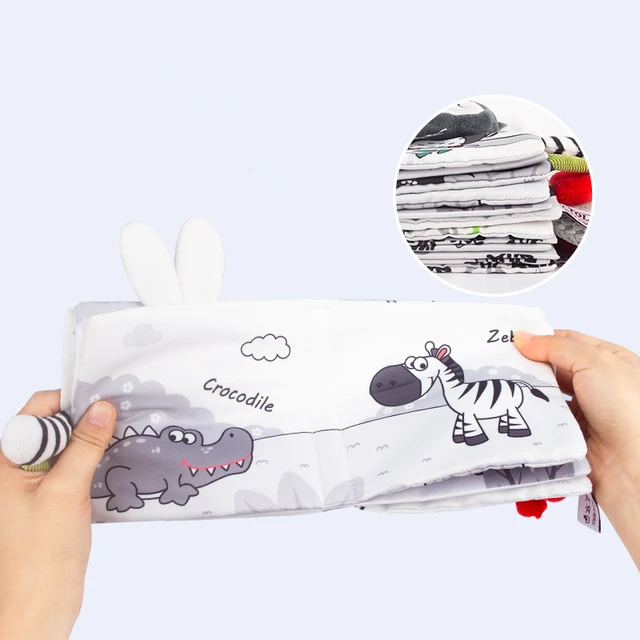 Baby Kids Fabric Books Early Learning Educational Cloth Book 0-12 Months Develop Cognize Animal Tails Reading Toy погремушки 4