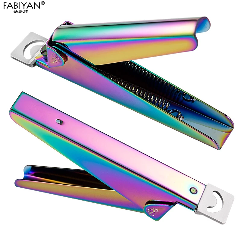 Rainbow Nail Art Clipper Edge Cutters Trimmer False Nail Tips Scissor Stainless Steel Manicure Tools