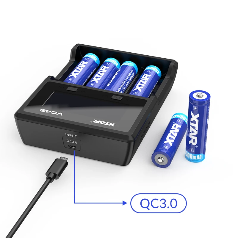 XTAR VC4S зарядное устройство QC 3 0 Быстрая зарядка макс А один слот ЖК дисплей USB для 12