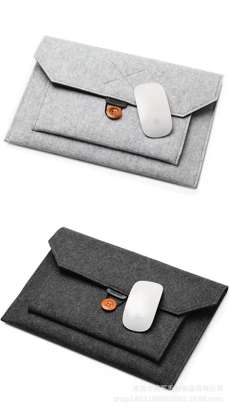 11 12 13 15 Fashion Wool Felt Laptop Sleeve Bag Notebook Handbag Case For Macbook Air Pro Retina Lenovo Asus HP Laptop Liner Bag (14)