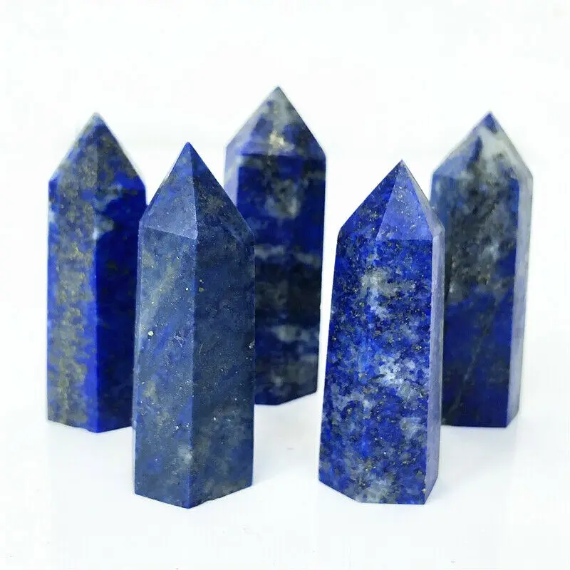 Дропшиппинг натуральный голубой ляпис Лазурит кристалл точка палочка башня одна точка кристалл обелиск Исцеление Кристалл украшение из драгоценных камней