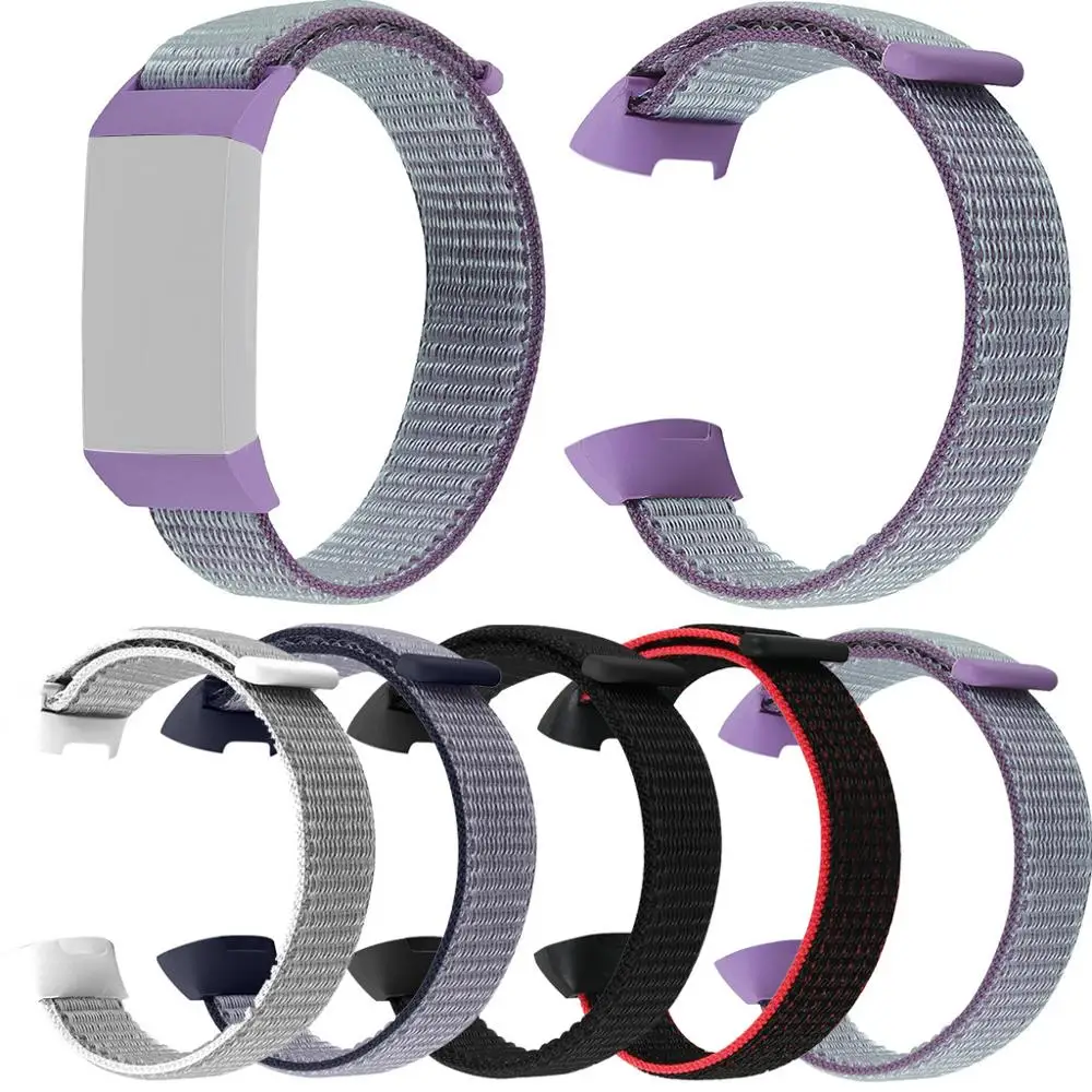 

Small Replacement Soft high quality Nylon materials Sport Loop Wrist Band Strap for Fitbit Charge 3 gifts for women/men