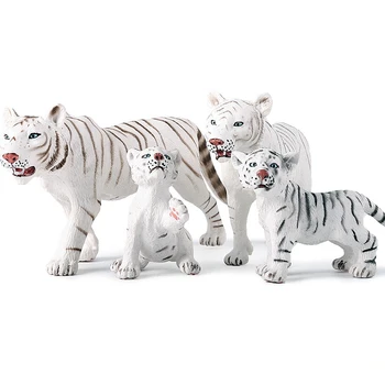

Simulation White Tiger Family Collection Toy Pvc Animal Static Solid Wild Animal Toy Children