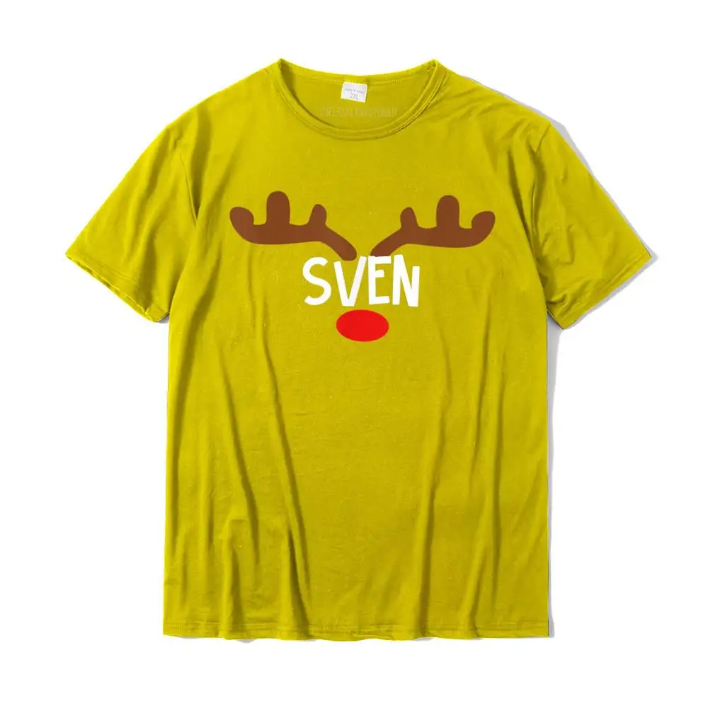 Hip hop Birthday Mens Top T-shirts Special Summer Short Sleeve O Neck 100% Cotton T Shirt Printed T Shirts Free Shipping Sven Reindeer Antler - Funny Holiday Gift T-Shirt__MZ23789 yellow