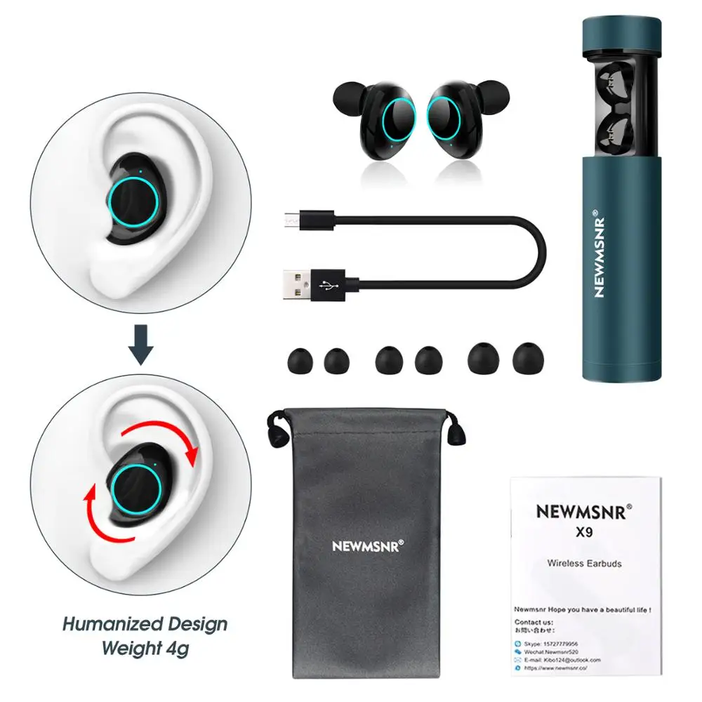 Беспроводные стереонаушники Newmsnr X9 TWS HD bluetooth 5 0 IPX7 водонепроницаемые наушники с