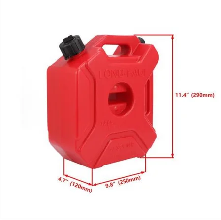 Портативный 3L 5L красный банок газовый топливный бак запасные пластиковые бензиновые танки крепление мотоцикла Jerry Can бензиновый масляный контейнер топливный-кувшин - Название цвета: 5L