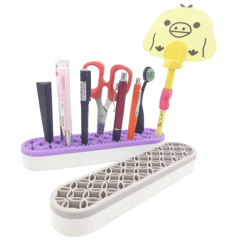  Silicone Cosmetic Storage Box Flower Pattern Makeup Brush Organizer Case