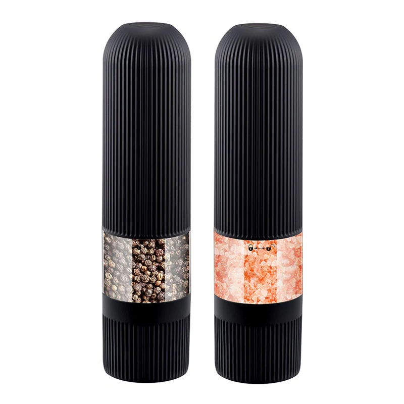 2 pack На батарейках мельница для соли и перца, автоматическая мельница для соли и перца, регулируемая крупнота керамические шлифовщики - Цвет: 2 pack