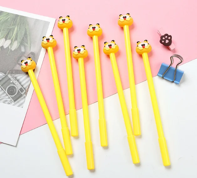 100pcs/Lot Wholesale Gel Pen Creative Cartoon Garfield Neutral Pen 0.5mm Cute Students Stationery Writing Supplies GP582